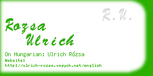 rozsa ulrich business card