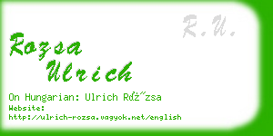 rozsa ulrich business card